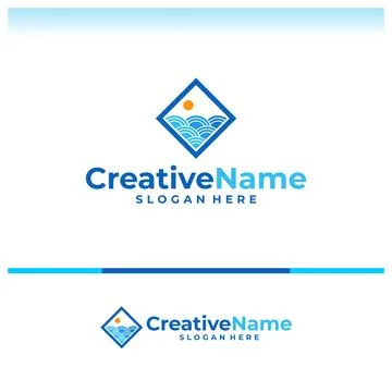 Water logo vector template. Creative Water logo design concepts Stock Illustration