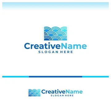 Water logo vector template. Creative Water logo design concepts Stock Illustration