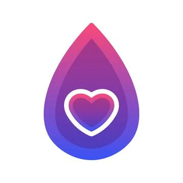 Water love gradient logo design template icon Stock Illustration