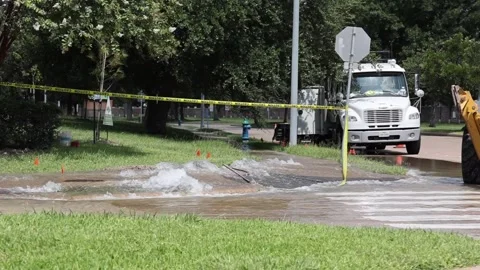 Water Main Leak Stock Footage 249129638