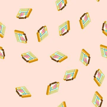 Water management efficient isometric icon seamless pattern Stock Illustration