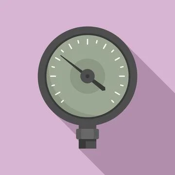 Water manometer icon flat . Gas pressure Stock Illustration