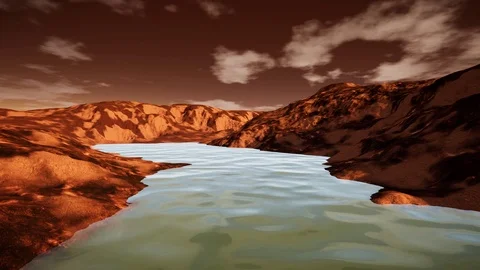 Water on Mars Video stock 106829699