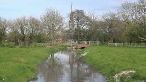 Water Meadows of Salisbury Stock Footage 23179048