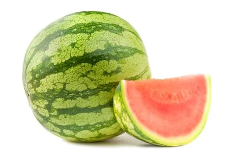 Water melon and section Stock Photos