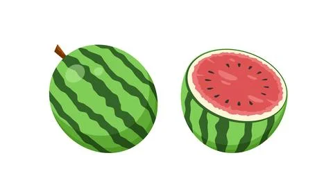 Water Melon Fruit Icon Vector Illustration Stock Illustration
