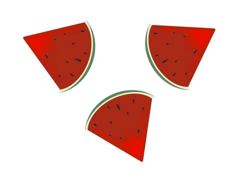 Water melon. Isolated water melon on white background. Piece of water melon. Stock Illustration