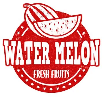 Water melon stamp Illustrazione stock