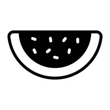 Water melon vector black filled outline icon. Modern thin line symbols. Col.. Stock Illustration