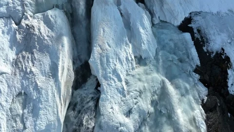 Water from melting snow and ice flowing ... | Stock Video | Pond5