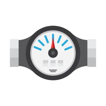 Water Meter Flat Icon Stock Illustration
