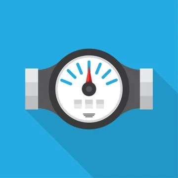 Water Meter Flat Icon Stock Illustration