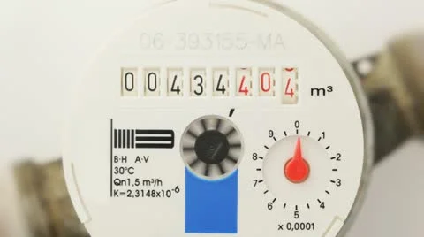 Water meter gauge Video stock 12601428