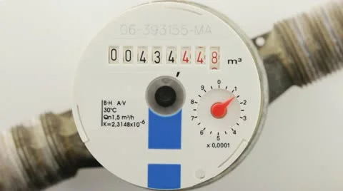 Water meter gauge Video stock 12602164