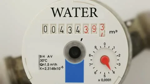 Water meter gauge Stock Footage 12602288