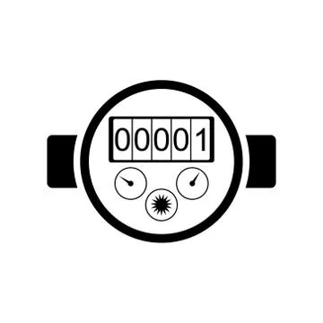 Water meter icon. Illustrazione stock