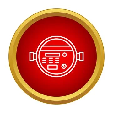 Water meter icon for measuring utility consumption Stock Illustration