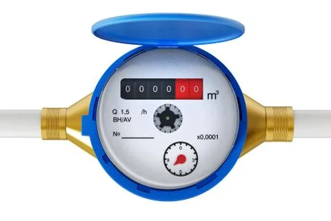 Water meter isolated on white background. 3D illustration Stock Illustration