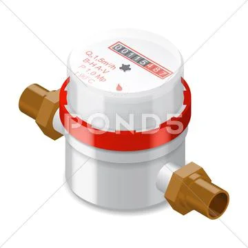 Water meter isometric icon Stock Illustration