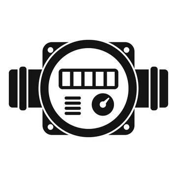 Water meter measuring water consumption with pipes and displaying data Stock Illustration