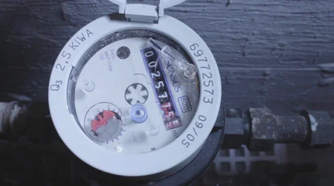 Water Meter Running Stock Footage 37209861