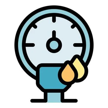Water meter showing consumption with two drops displaying usage Stock Illustration