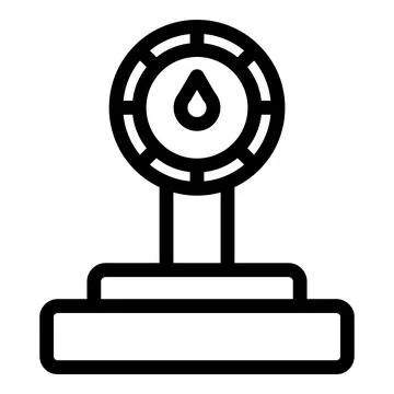 Water meter showing drop measuring water consumption for utility billing an.. Ilustración de archivo