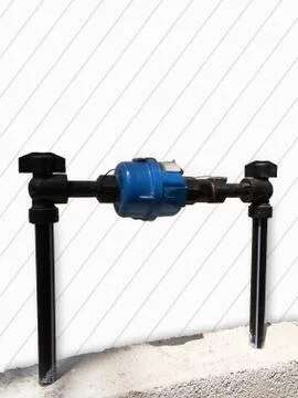 Water meter with a white background 스톡 사진