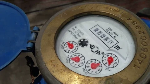 Water meter is working. Stock Footage 95745333