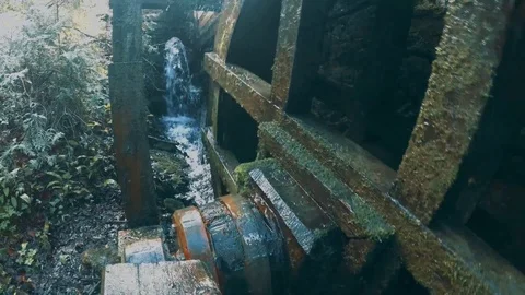 A water mill in his work Stock Footage