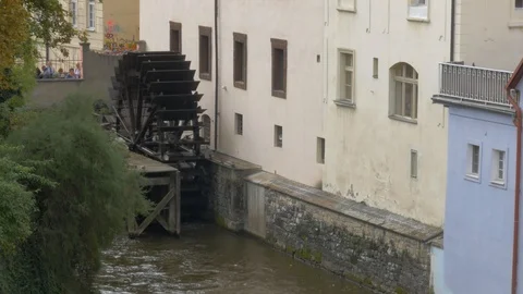Water mill in the old town Stock Footage 117678752