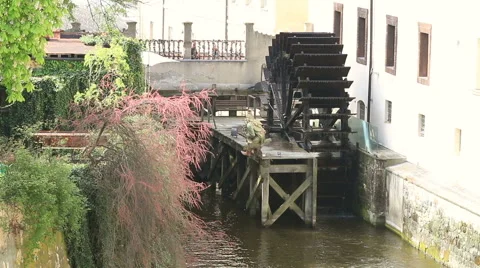 Water mill in Prague Stock Footage 47014504