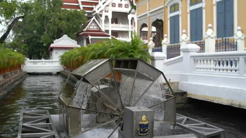 Water mill in a river Stock Footage 91822581