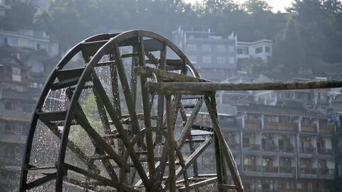 Water Mill Wheel Stock Footage 81457277