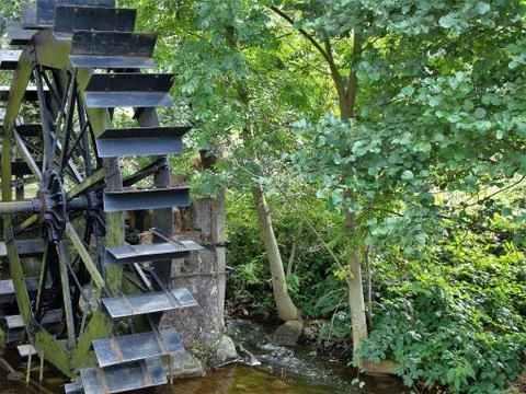 Water mill wheel Stock Photos