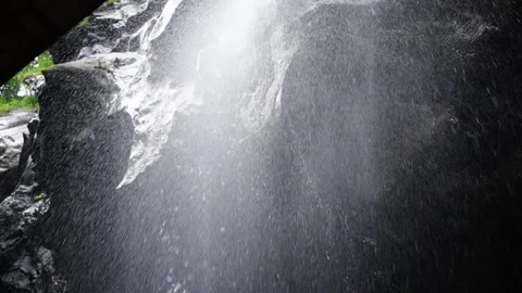Water mist falling down in slow motion Stock Footage 166636022