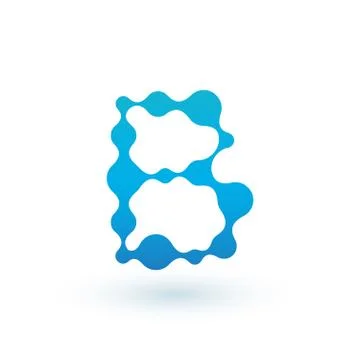 Water molecular initial Letter B Logo design, Fluid liquid Design Element wit Stock Illustration