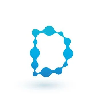 Water molecular initial Letter D Logo design, Fluid liquid Design Element wit Stock Illustration