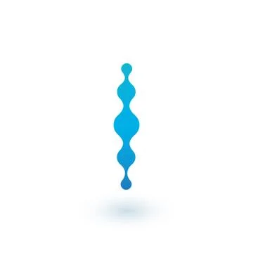 Water molecular initial Letter I Logo design, Fluid liquid Design Element wit Stock Illustration