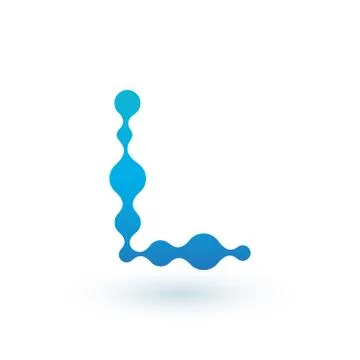 Water molecular initial Letter L Logo design, Fluid liquid Design Element wit Stock Illustration