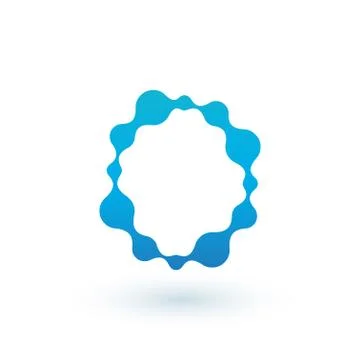 Water molecular initial Letter O Logo design, Fluid liquid Design Element wit Stock Illustration