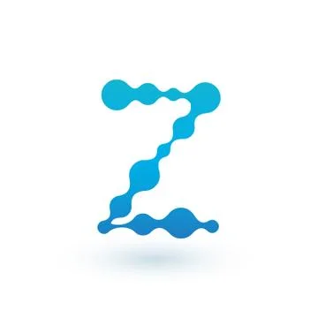 Water molecular initial Letter Z Logo design, Fluid liquid Design Element wit Illustrazione stock