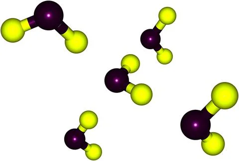 Water molecular structures isolated on white background Stock Illustration