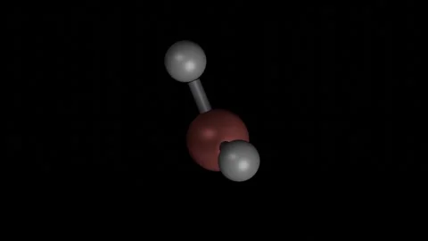 Water molecule 3D building and rotating on black, 4K scientific loop Vídeos de archivo 344702060