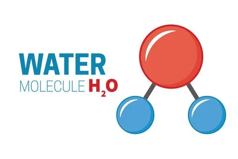 Water Molecule H2O Chemical Structure Illustration Stock Illustration