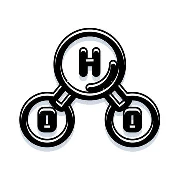 Water molecule h2o chemical structure science icon Stock Illustration