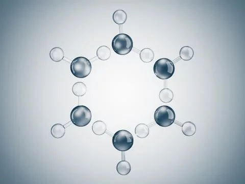 Water molecule, Macro, Science background. Stock Illustration