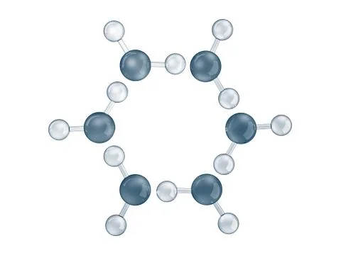 Water molecule, Macro, Science background. Stock Illustration