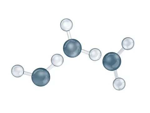 Water molecule, Macro, Science background. Stock Illustration