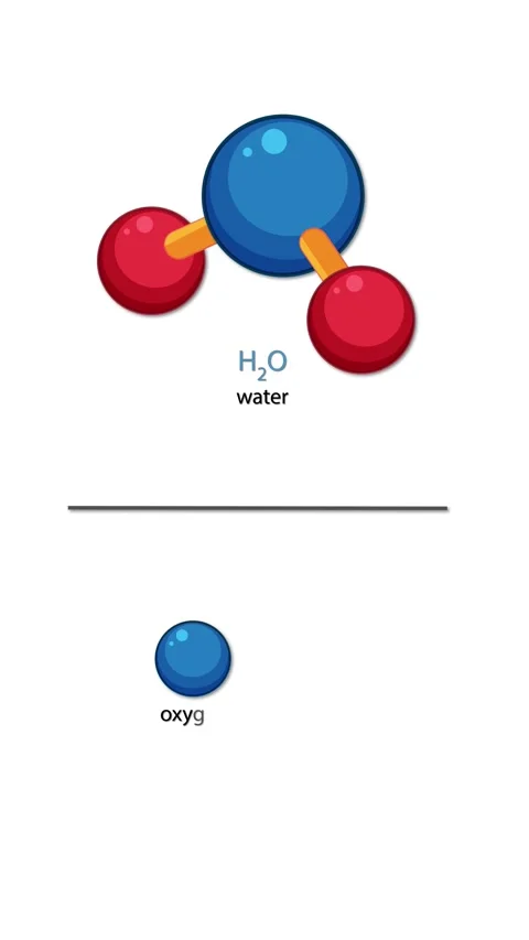 Water Molecule Structure Animation With Element Identification Labels Stock Footage 320935123